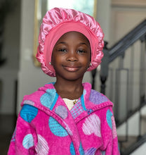 Load image into Gallery viewer, Blush pink pink satin bonnet