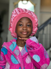 Load image into Gallery viewer, Blush pink pink satin bonnet