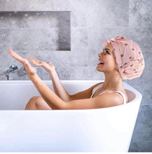 Load image into Gallery viewer, Blush pink dots Fashionable Reusable Shower Cap/Bonnet
